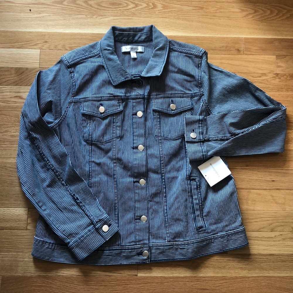 NWT striped denim jacket